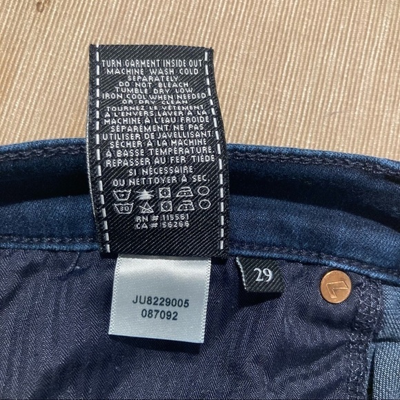 7 FOR ALL MANKIND Sz 29 High Waisted Ankle  Gwenevere Skinny Dark Wash Jeans - Picture 10 of 10